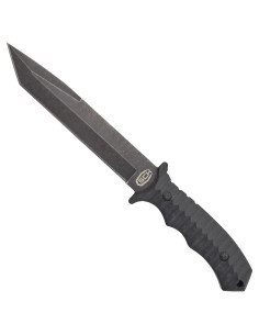 Hunter knife with black blade and sheath 2