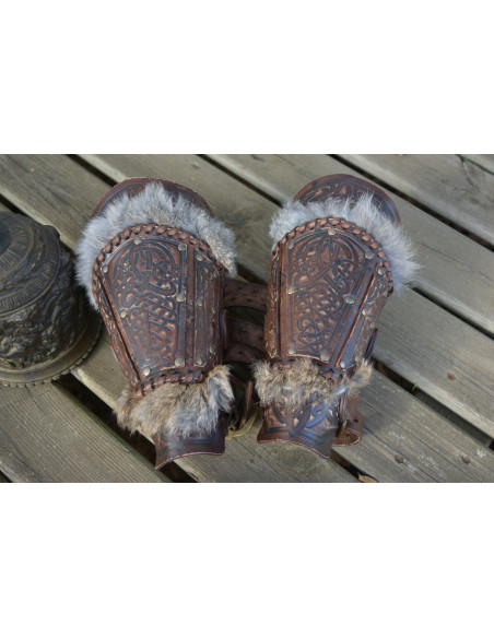 Viking Baldur Bracelets with Rabbit Skin