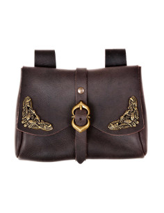 Medieval Erin Bag with Celtic Hardware - brown