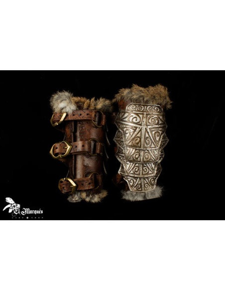 Aged Barbarian Bracers - brown