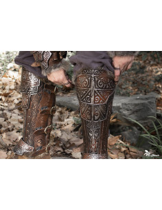 Viking Greaves Barbarians with Engravings