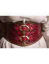Noble Women's Corset Belt with Brocades - Red