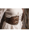 Noble Women's Corset Belt with Brocades - Brown