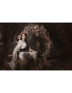 Noble Women's Corset Belt with Brocades - Brown 2