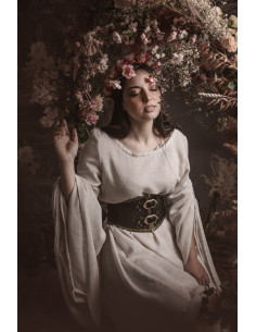 Noble Lady Corset Belt with Brocade - Black