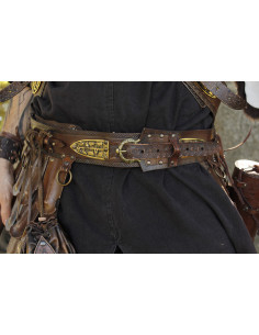 Wide medieval belt Drakkar - dark brown 2
