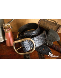 Noble Renaissance Leather Belt - Black