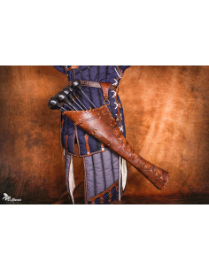 Barbarian Quiver in Aged Brown Leather