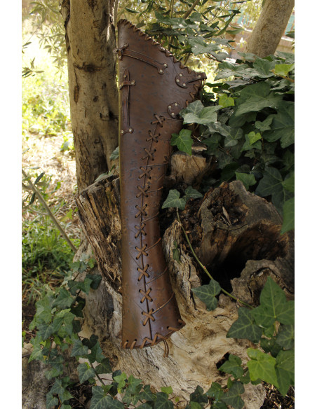 Barbarian Quiver in Aged Brown Leather