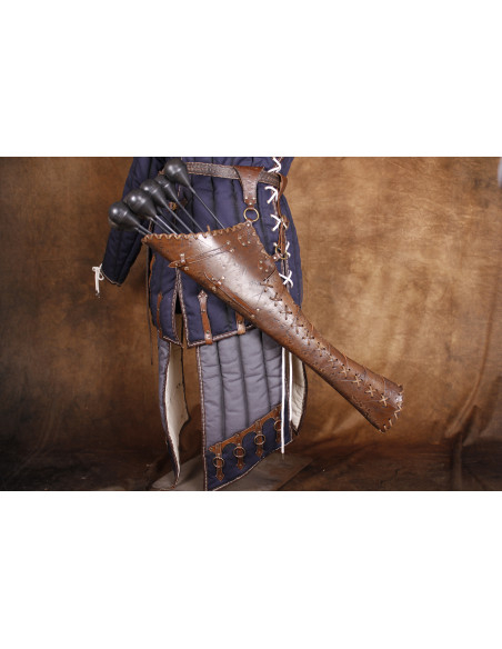 Barbarian Quiver in Aged Brown Leather