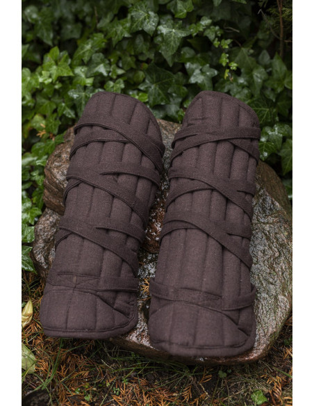 Farald model padded greaves, brown color