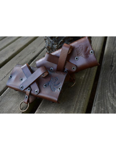 Leather bag for 4 magic potions - Brown 2