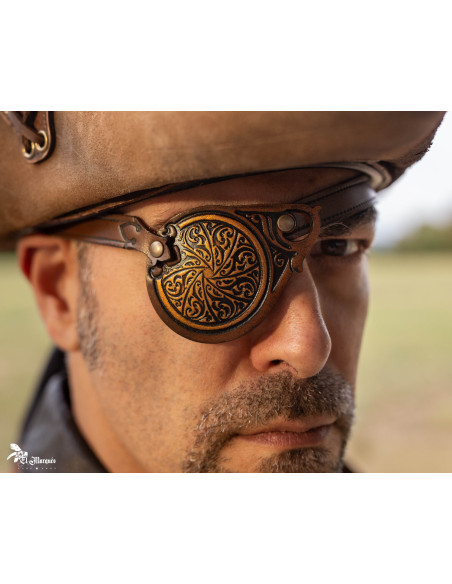 Brown Leather SteamPunk Eye Patch