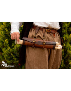 Leather belt scroll holder for LARP