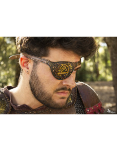 Viking Odin Eye Patch in Brown Leather