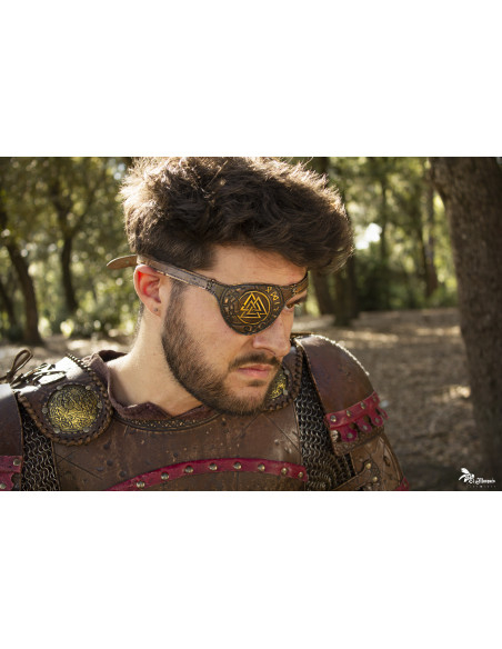 Viking Odin Eye Patch in Brown Leather
