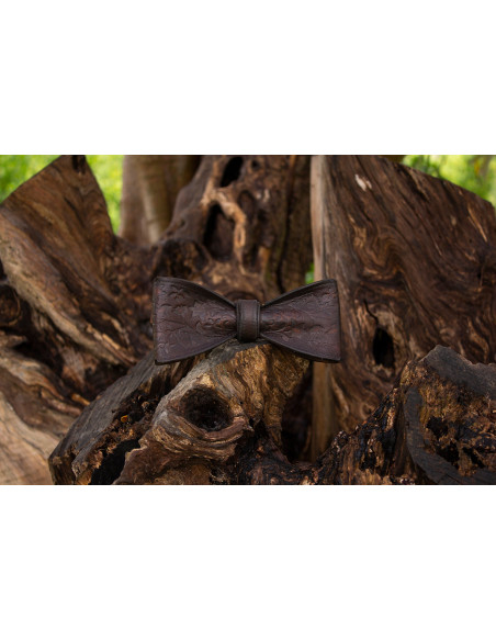 Brown Leather SteamPunk Bow Tie