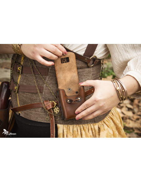 Leather Pouch for Belt in Genuine...