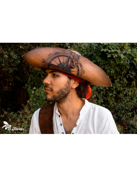 Pirate Tricorn Hat, rose of the winds