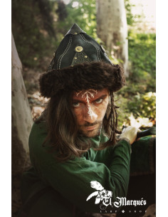 Viking Hat made of sheep and leather