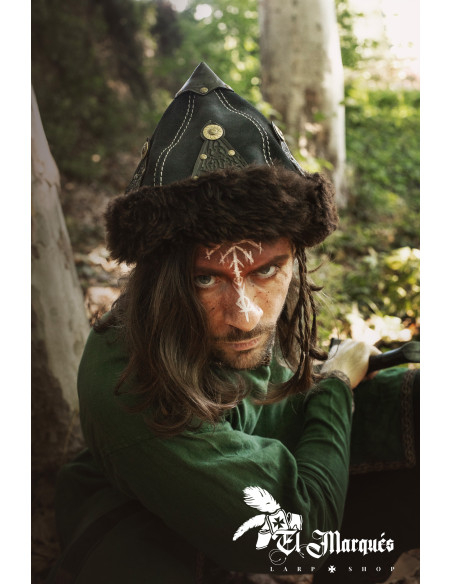 Viking Hat made of sheep and leather