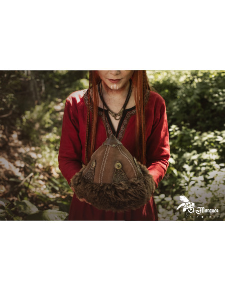 Viking Hat made of sheep and leather