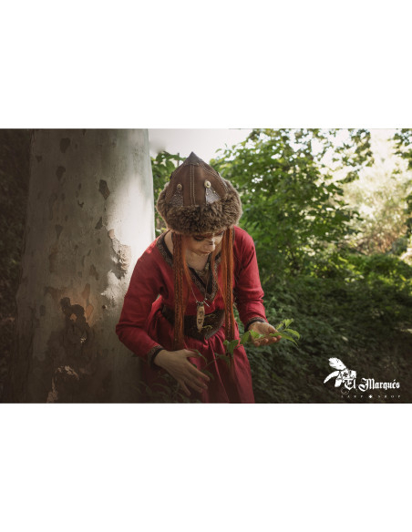 Viking Hat made of sheep and leather