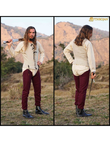 Medieval sleeveless shirt in raw color