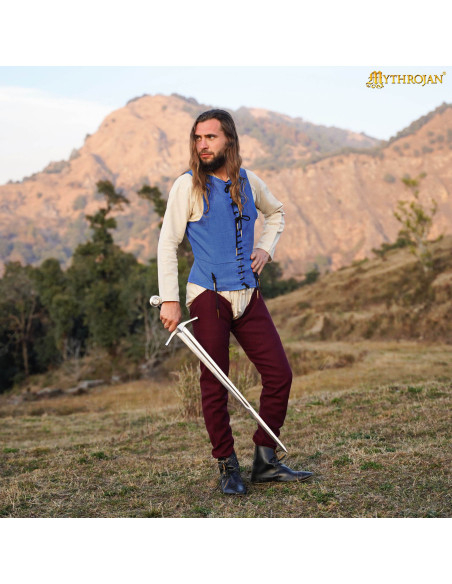 Medieval sleeveless shirt in blue