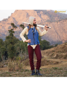 Medieval sleeveless shirt in blue 2