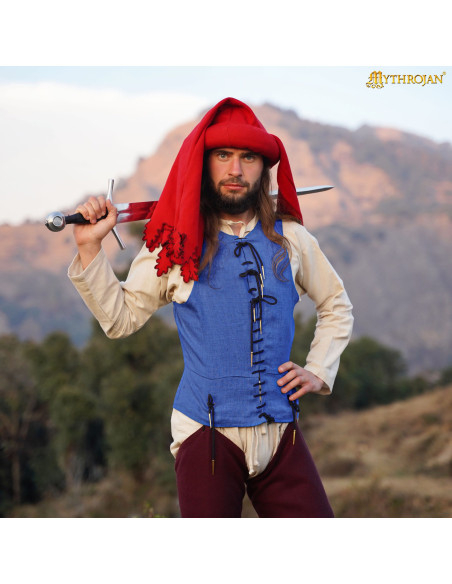 Medieval sleeveless shirt in blue