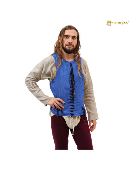 Medieval sleeveless shirt in blue