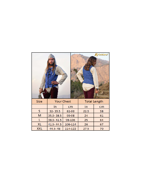 Medieval sleeveless shirt in blue