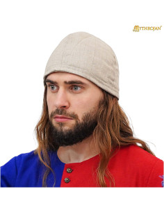 Padded coif for medieval helmets - Beige
