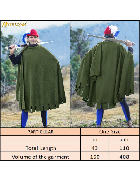 Bocksten Man Medieval Wool Cloak....