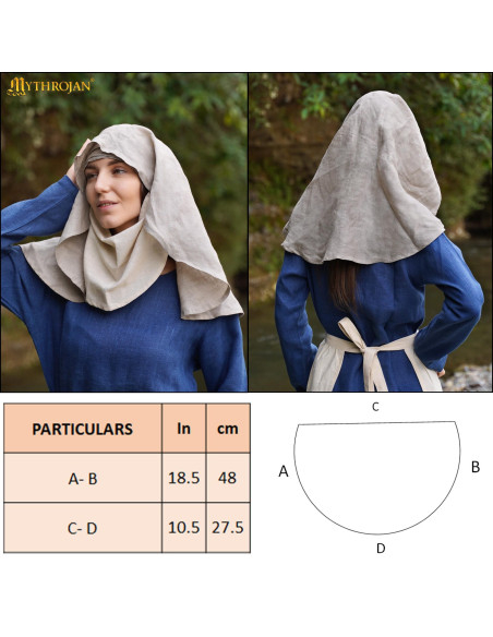 Medieval veil illuminated maiden in...