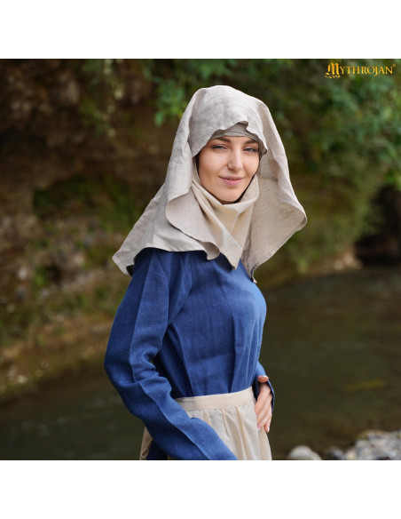 Medieval veil illuminated maiden in...