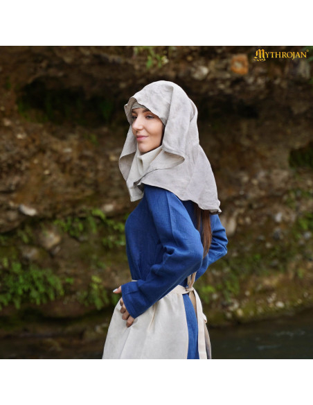 Medieval veil illuminated maiden in...