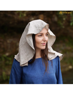 Medieval Veil of the Pilgrim in Linen - Beige 2