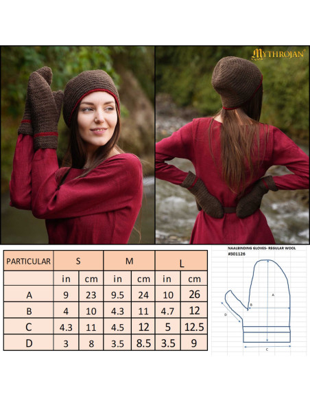 Viking and medieval wool mittens