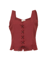 Medieval corset for women Tika in cotton, garnet