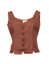 Medieval women's corset Tika in cotton, brown