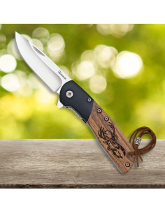 Albainox Deer Knife, black zebra wood (16.20 cm.)