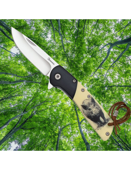 Wild Boar Albainox Knife, black wood...