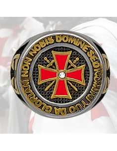 Knights Templar Seal Steel Ring