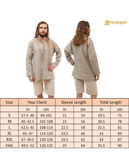 Medieval linen shirt for men