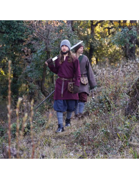 Viking Tunic Erik in burgundy wool