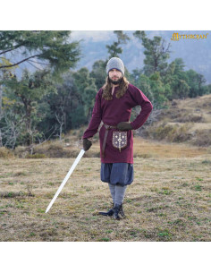 Viking Tunic Erik in burgundy wool 2