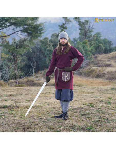 Viking Tunic Erik in burgundy wool