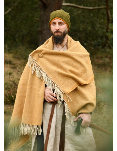 Wool crochet hat, green-yellow 2